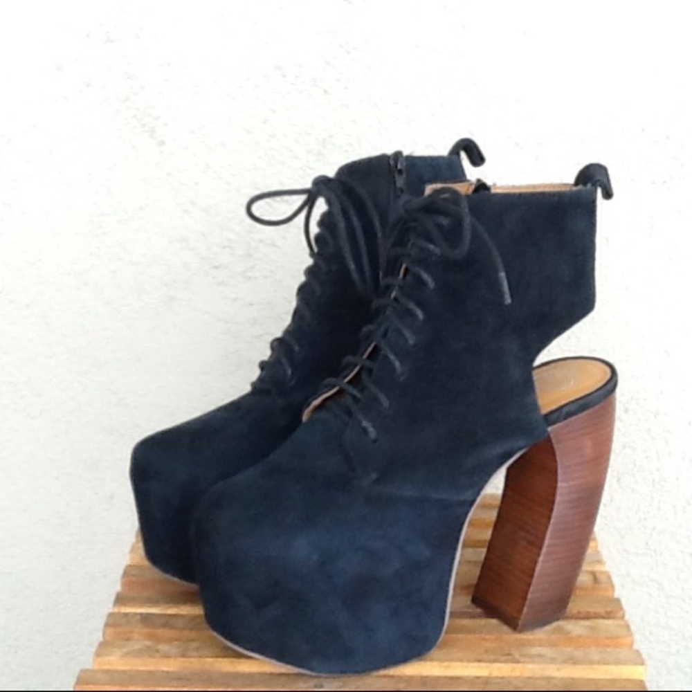 Jeffrey Campbell Black Suede Lana Heel