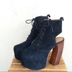 Jeffrey Campbell Black Suede Lana Heel