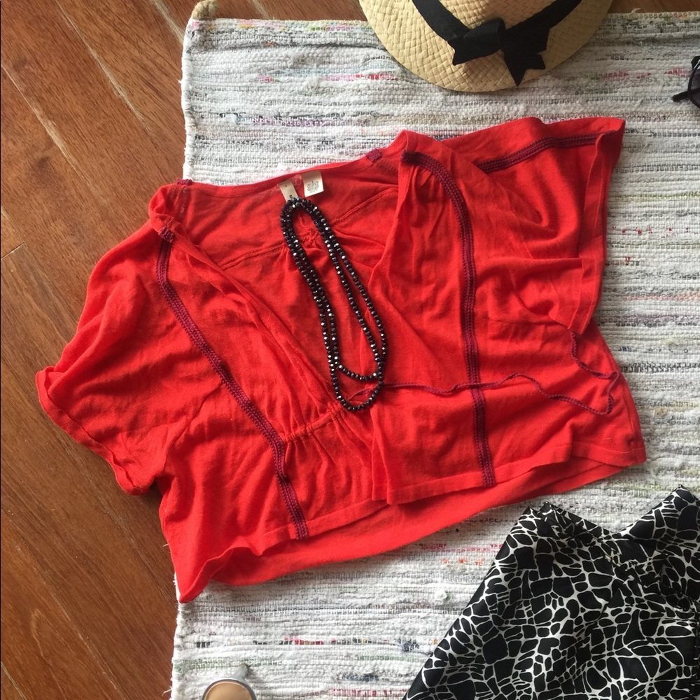 Anthropologie bolero in bright red; size small