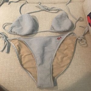 J Crew Seersucker Bathing Suit