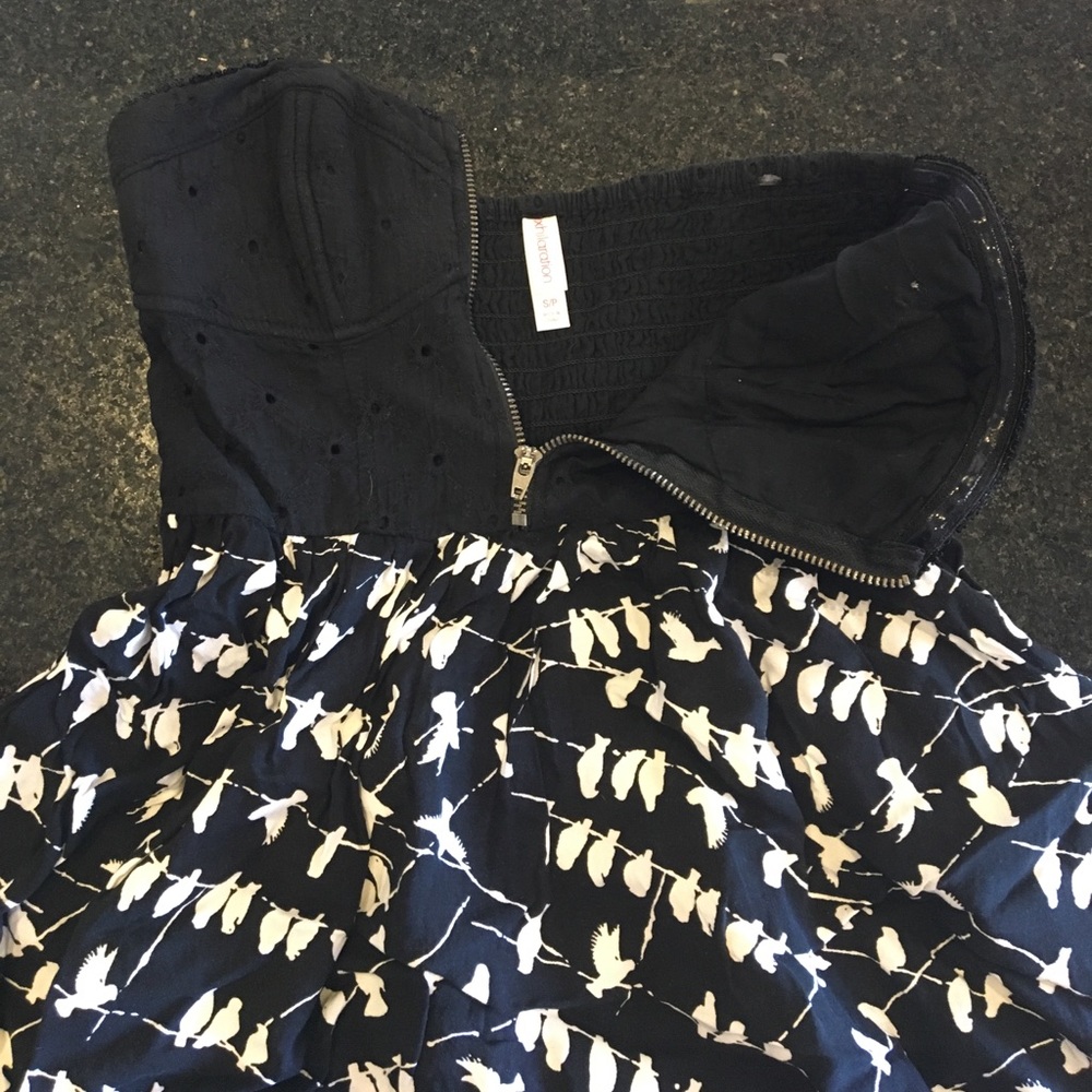 Black and White Strapless Dress - Picture 5 of 5