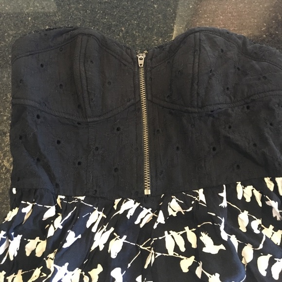 Black and White Strapless Dress - Picture 2 of 5