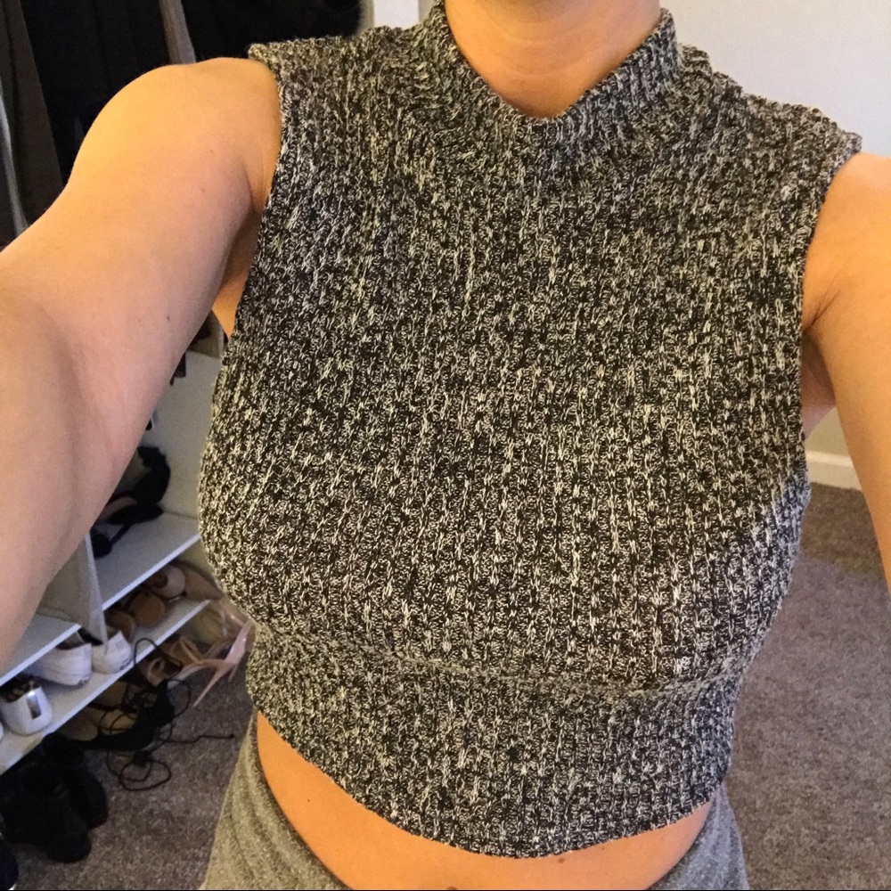 Silence & Noise fleece turtleneck crop top