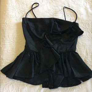 Black Satin Vintage Top