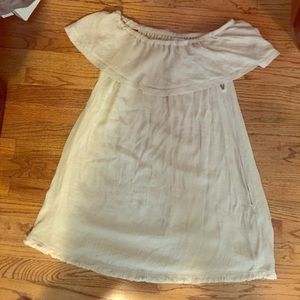 Tan/Creme off the shoulder dress
