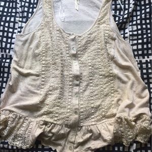 Cream lace tank top