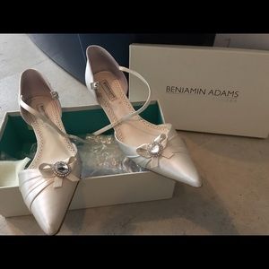 Benjamin Adams button heel satin heel shoes