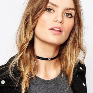 ASOS Leather Look Heart Choker