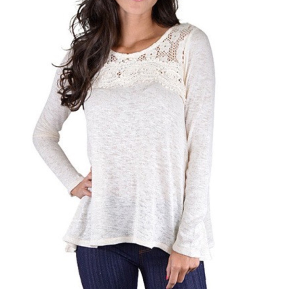 ‼️3 for $25‼️Crochet Cream Lightweight Sweater S-XL