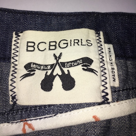BCBGIrls Pleated Denim Distressed Eyelet Mini - Picture 8 of 8