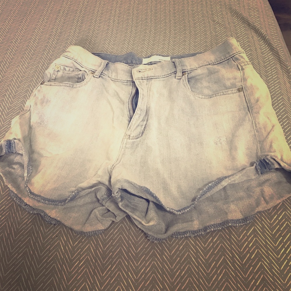 Distressed High Waisted Denim Shorts