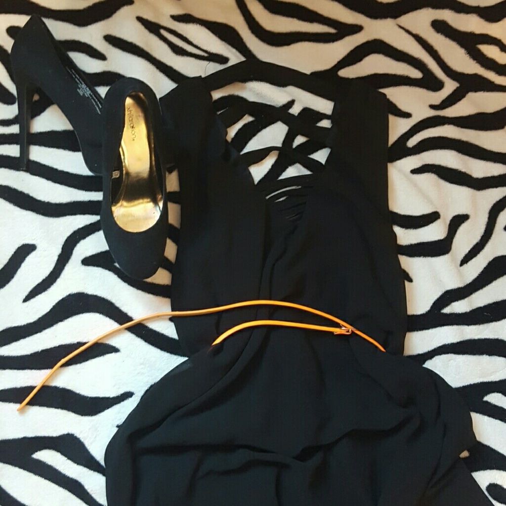 Black high low dress