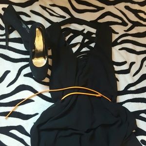Black high low dress