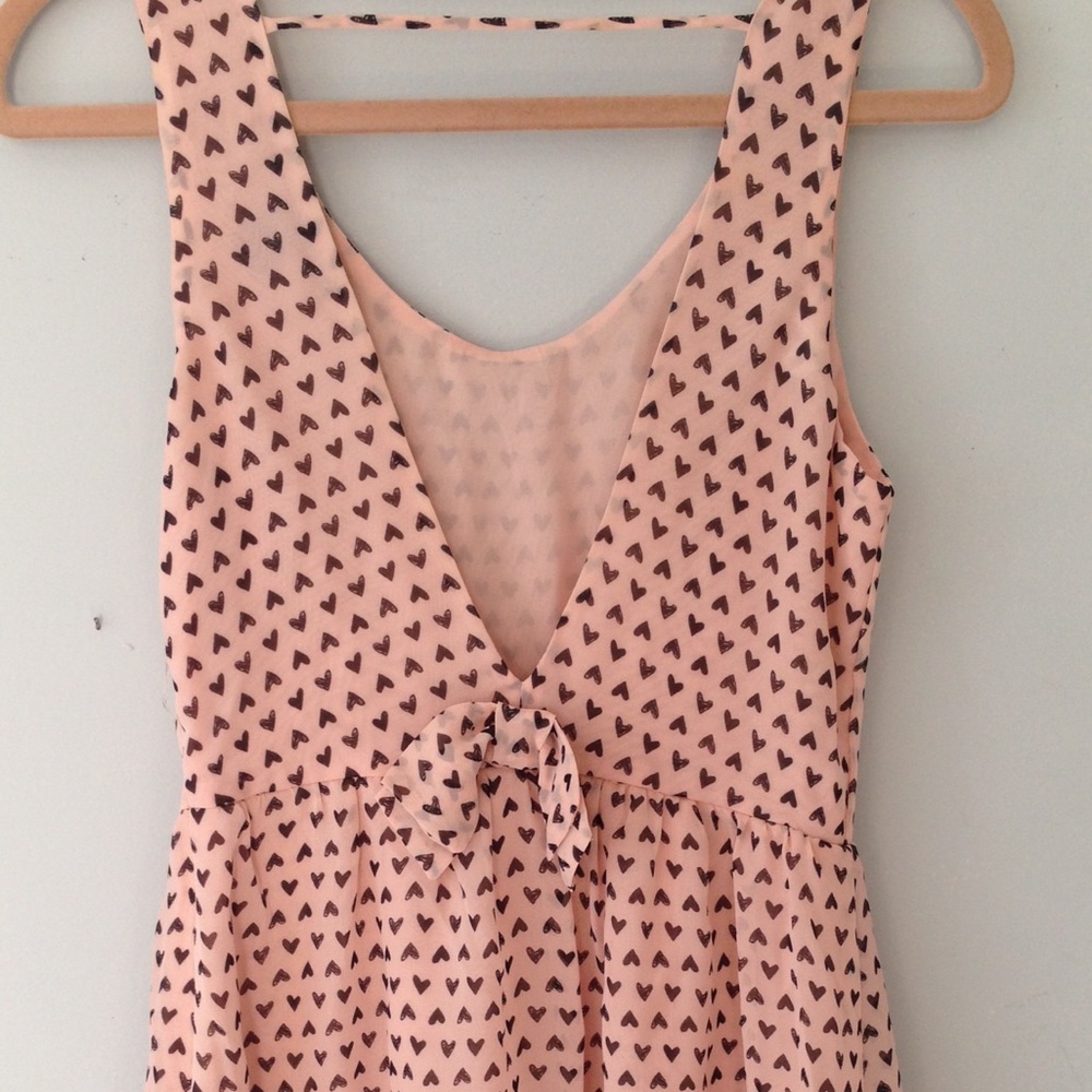 Pink Heart Dress, Low V Back