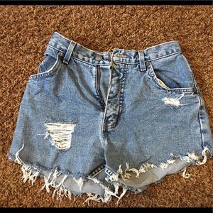 Vintage distress denim shorts