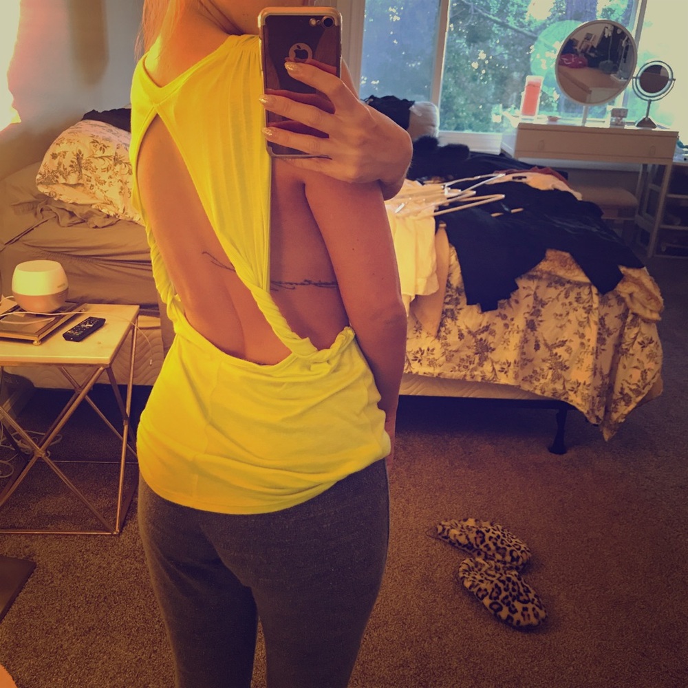 Neon open back longline tank