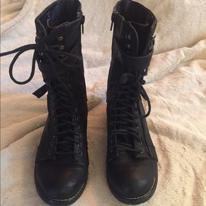 Black combat boots