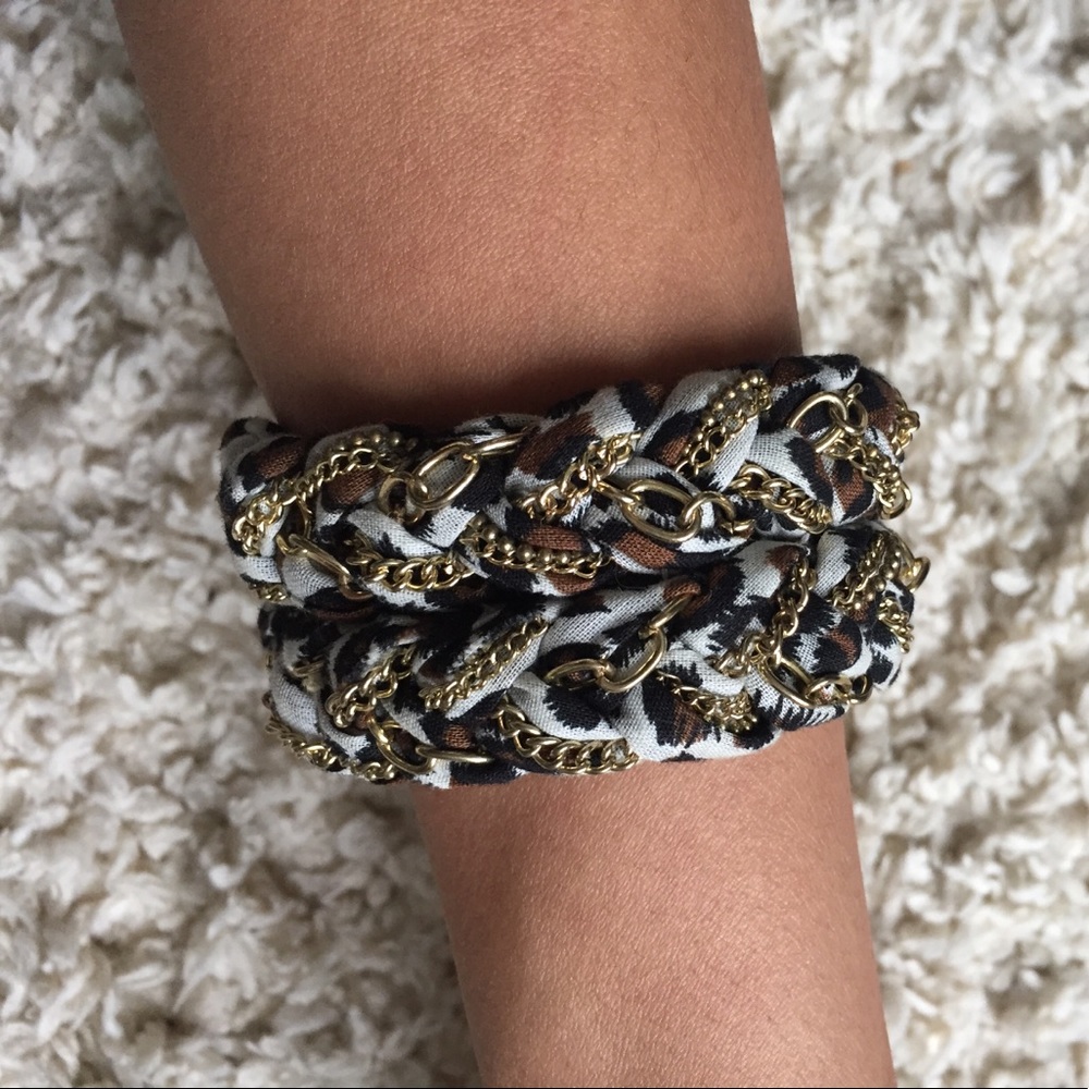 Macy's leopard braided bracelet