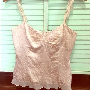 100% silk, champagne beaded camisole