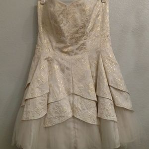 Gold & Ivory Strapless Dress
