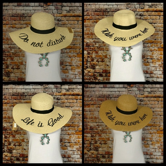 ‼️CLEARANCE‼️Wish You Were Here Sun Floppy Hat - Picture 2 of 2
