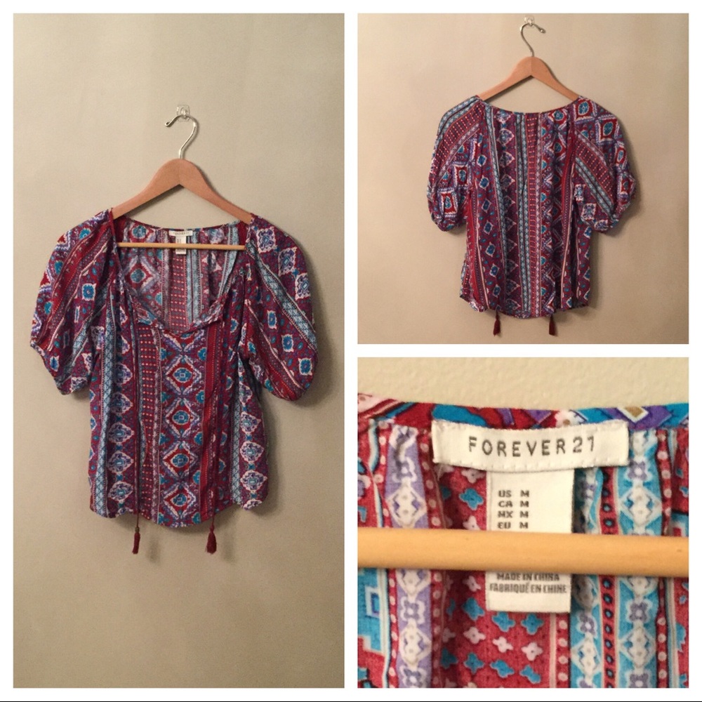 ‼️Forever 21 Medium Boho Tribal Coachella Crop Top