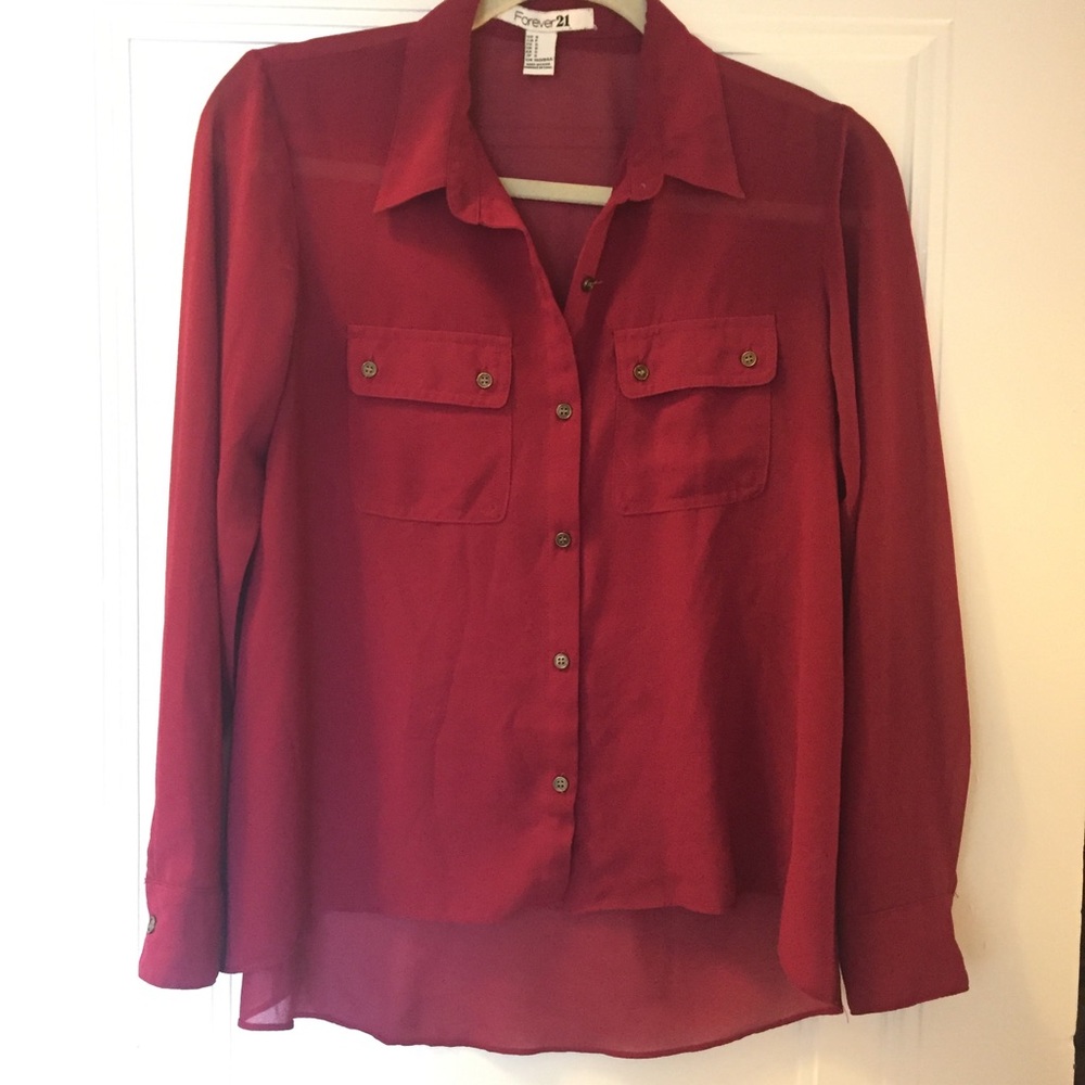 Maroon button down