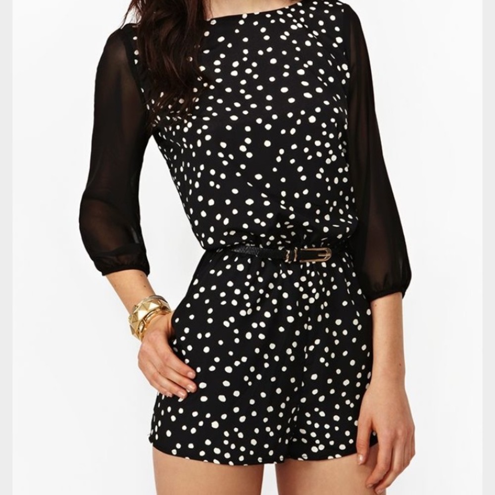 Nasty gal spot on romper. Size M