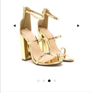 Gold mirrored heels
