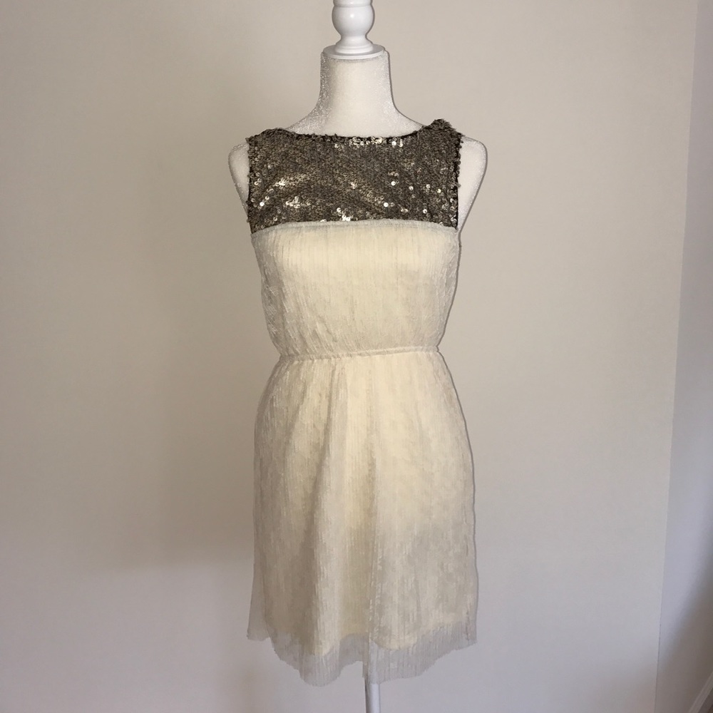 Cream dress with sequin top