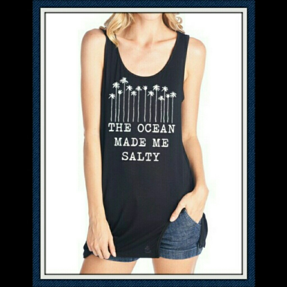 🔥SALE🔥⚫BLACK Tank - The Ocean Made Me Salty