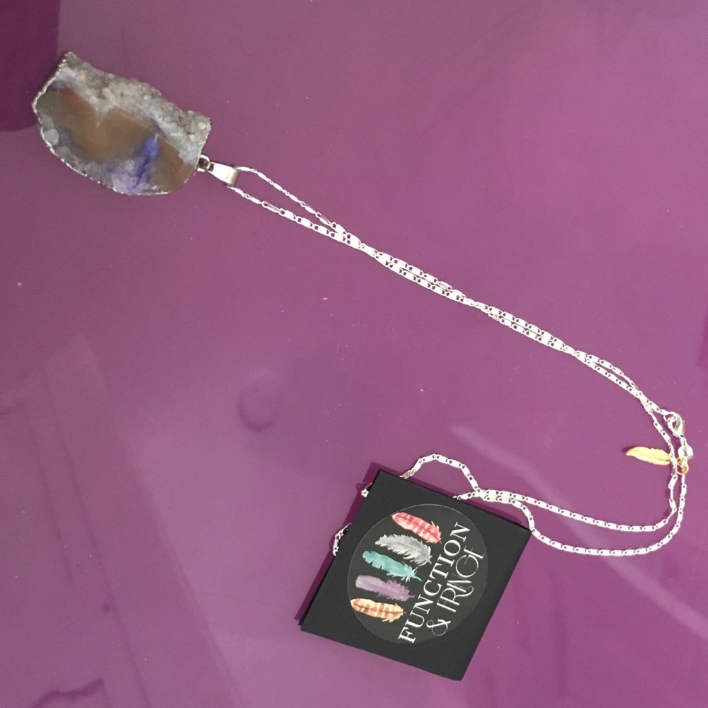 New Function & Fringe Geode Druzy Necklace