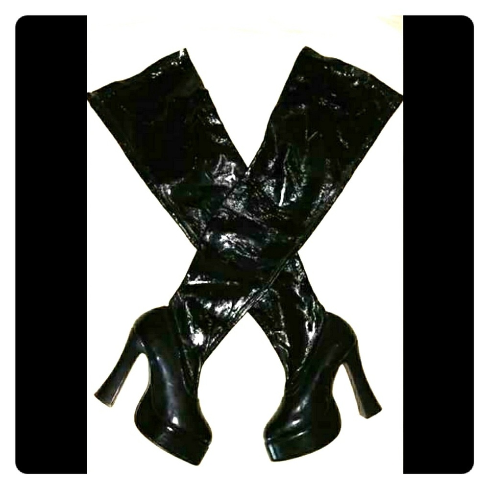 Thigh High Patent Leather Boots