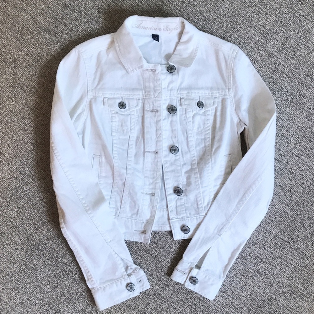 ae white denim jacket