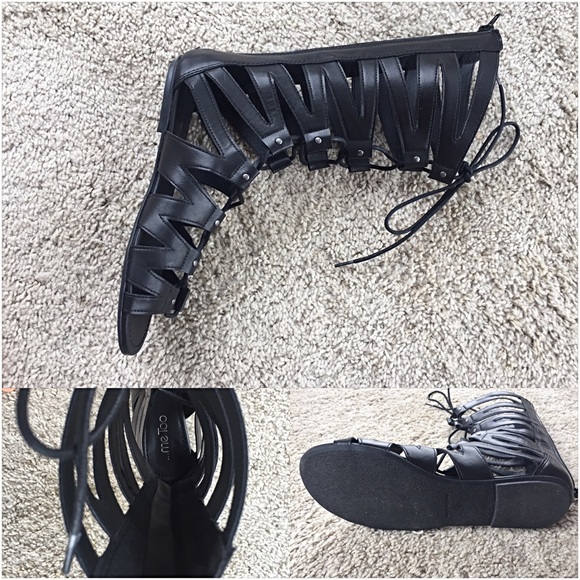 Boho Chic Black Gladiator Sandals Boots sold - Picture 5 of 5