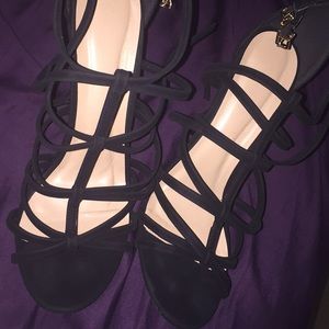 Black lace up heels