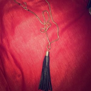black and gold tassel necklace