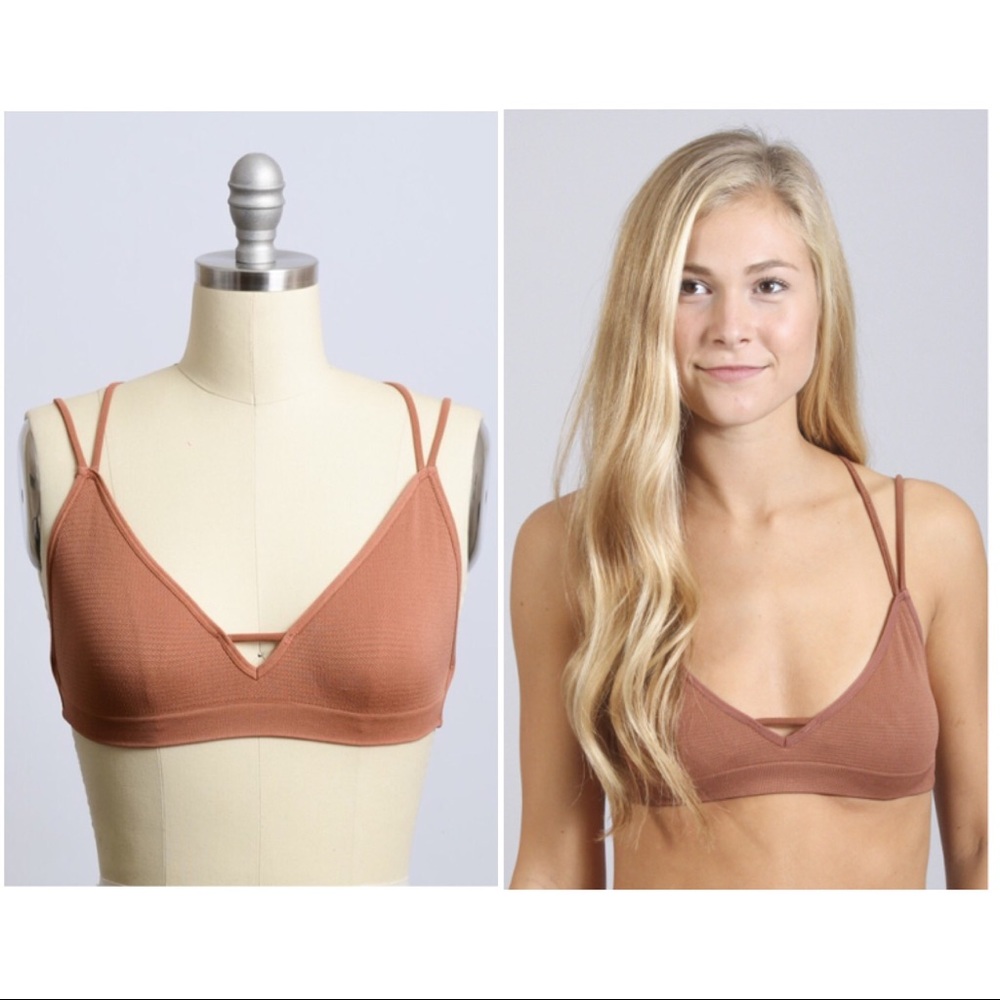 🆕 Copper Criss Cross Strappy Bralette - Picture 2 of 2