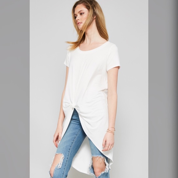 Premium Bamboo fabric knot front white tunic ❤️ - Picture 3 of 3