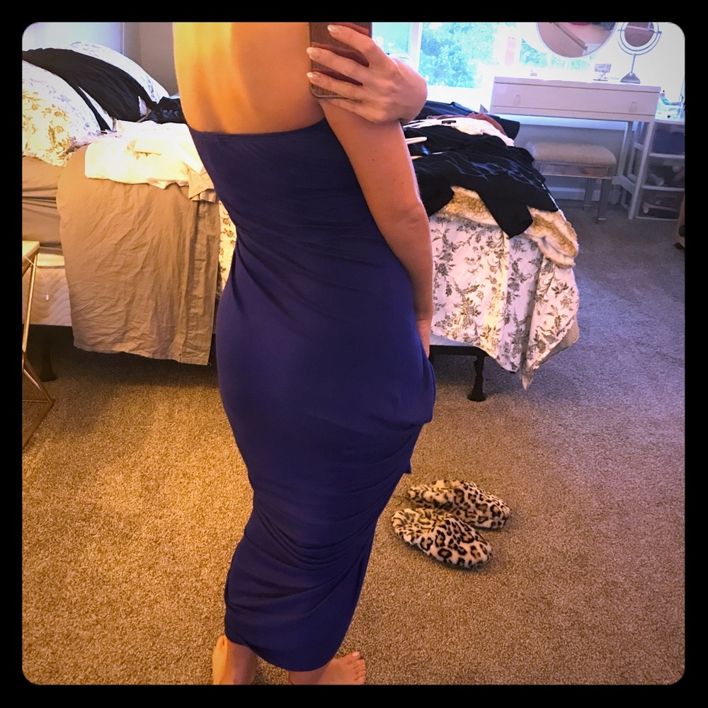 Padded strapless maxi dress