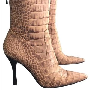 REDUCED! Hugo Boss calfskin croc embossed boots