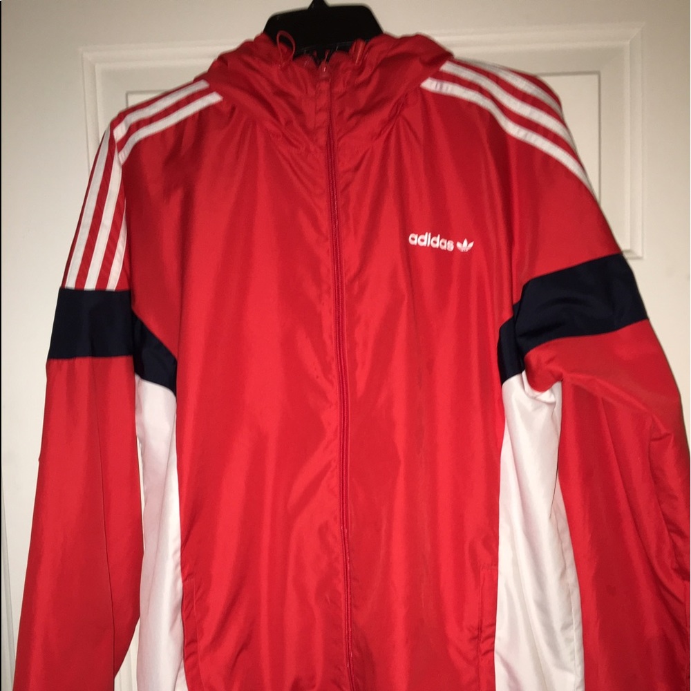 Adidas orange windbreaker