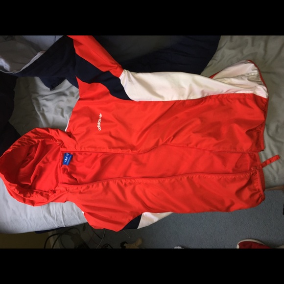 Adidas orange windbreaker - Picture 3 of 4