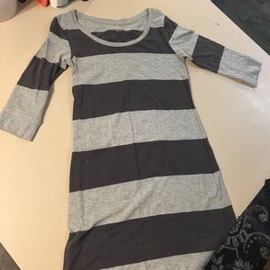 Grey striped cotton dress