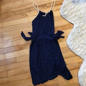 Navy dress with rope detail