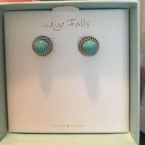 Turquoise & silver stud earrings