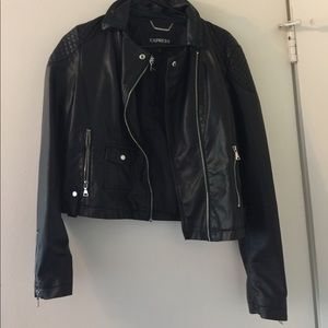 Express black faux leather jacket