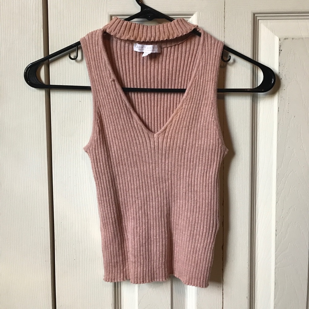 Pink Crop Top with Choker