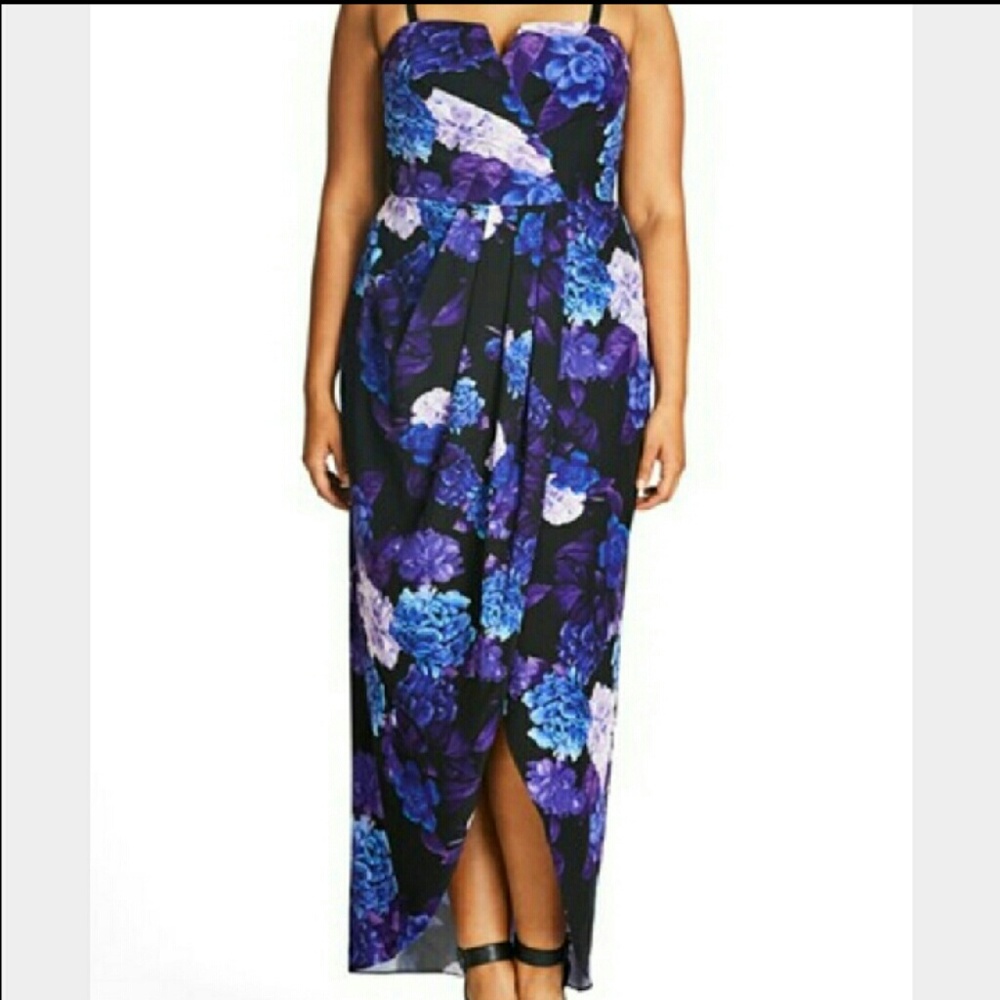 *FINALPRICE*City Chic Sleeveless Floral Wrap Dress
