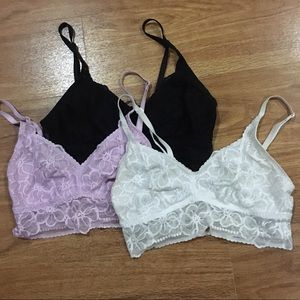 VS PINK unlined lace bralette bundle